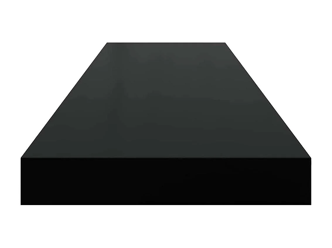 Étagère murale flottante 4 pcs Noir brillant 90x23,5x3,8 cm MDF