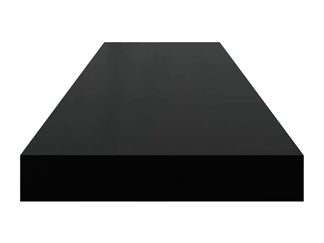 Étagère murale flottante 4 pcs Noir brillant 90x23,5x3,8 cm MDF