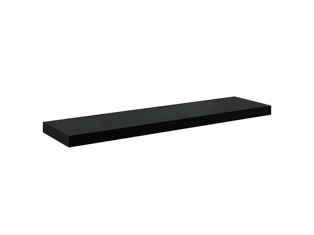 Étagère murale flottante 4 pcs Noir brillant 90x23,5x3,8 cm MDF