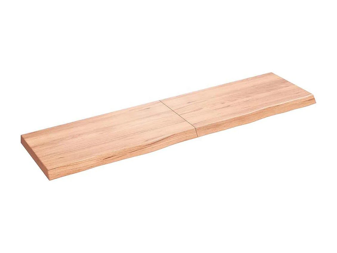 Wandregal Hellbraun 120x30x(2-4) cm Massivholz Eiche Behandelt