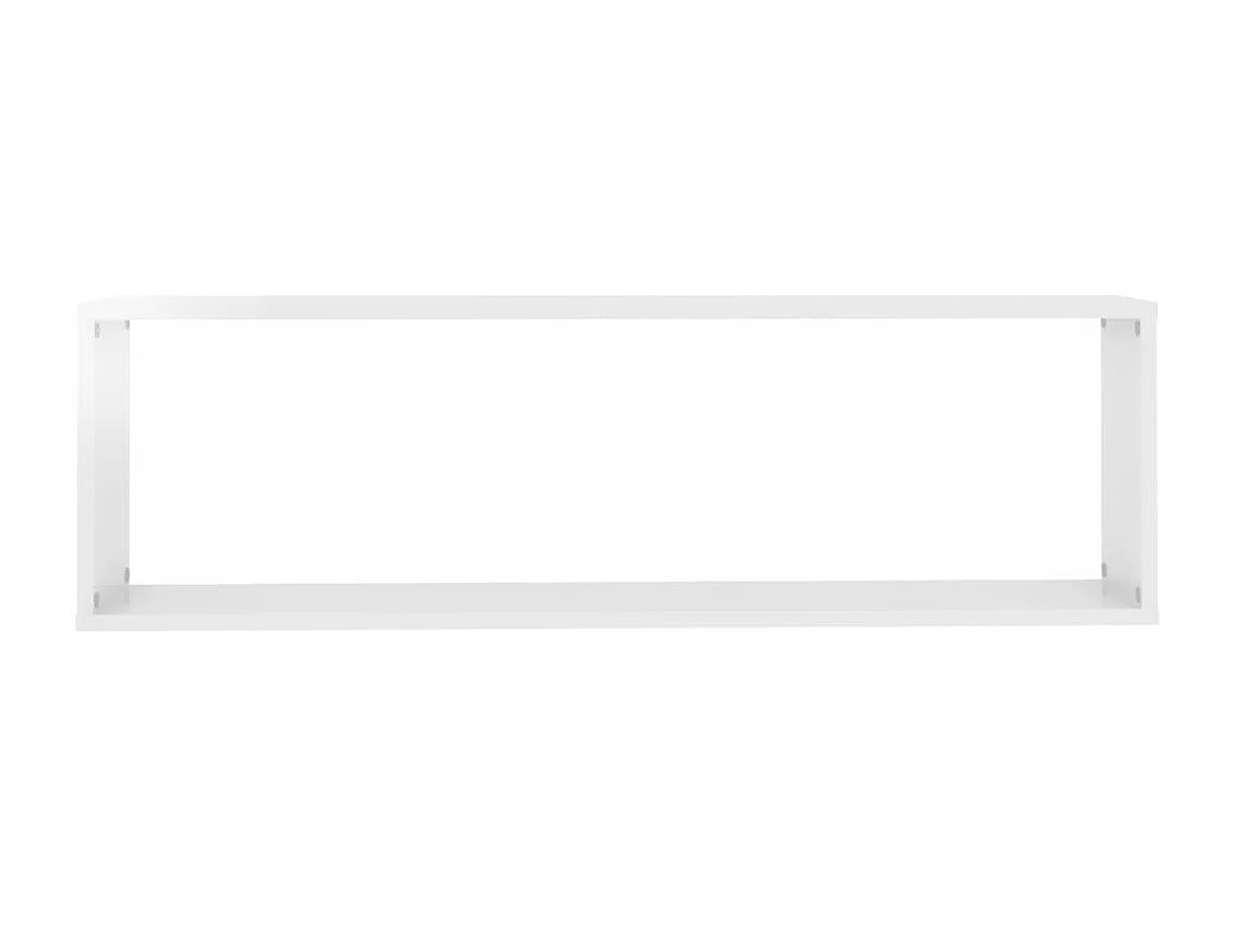 Étagères cube murales 4 pcs blanc brillant bois d'ingénierie