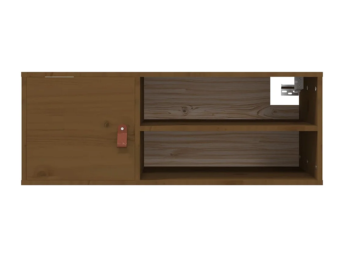 Armario de pared madera maciza de pino marrón miel 80x30x30 cm
