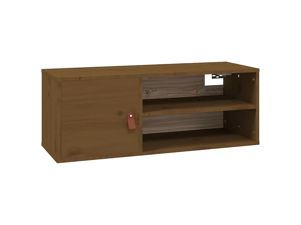 Armario de pared madera maciza de pino marrón miel 80x30x30 cm