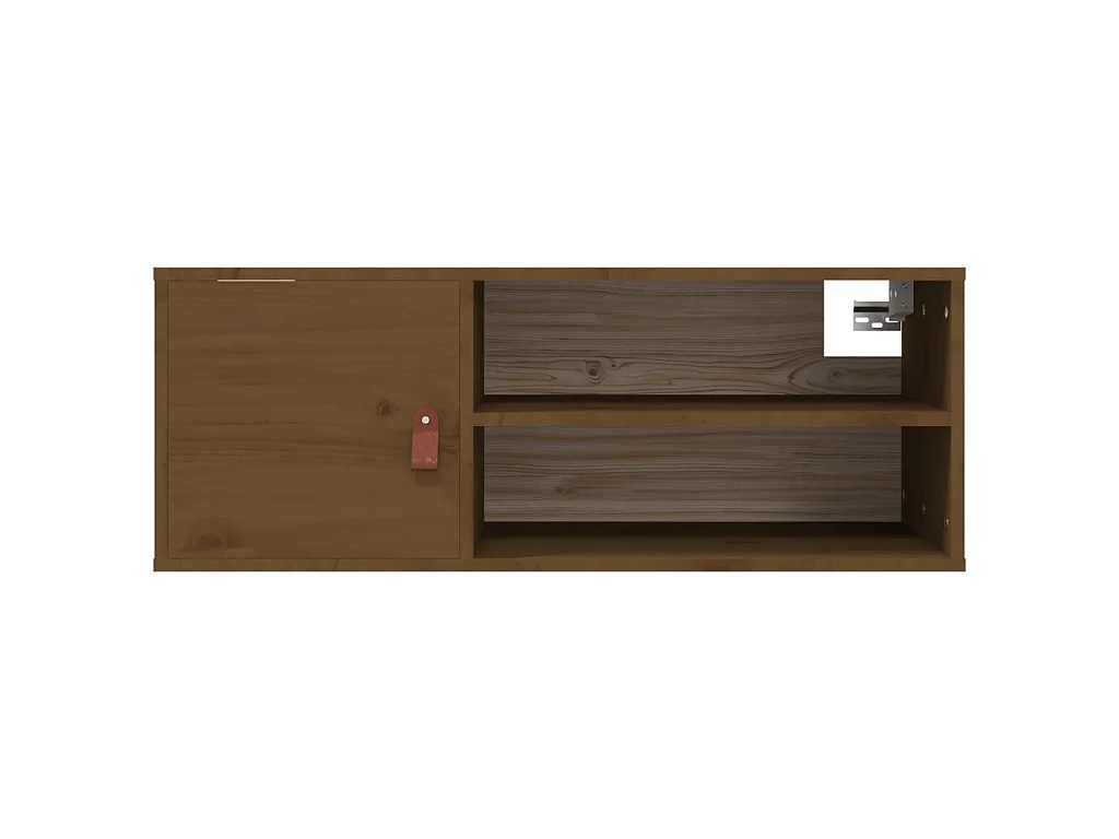 Armario de pared madera maciza de pino marrón miel 80x30x30 cm