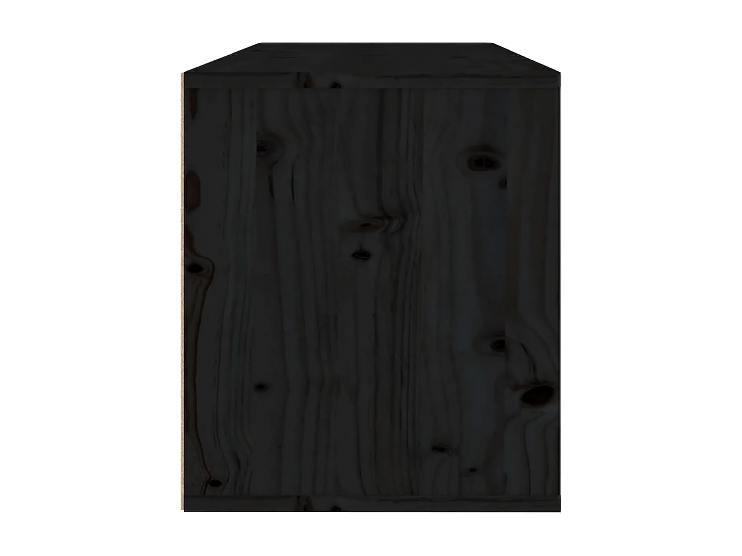 Wandschrank Schwarz 80x30x35 cm Massivholz Kiefer