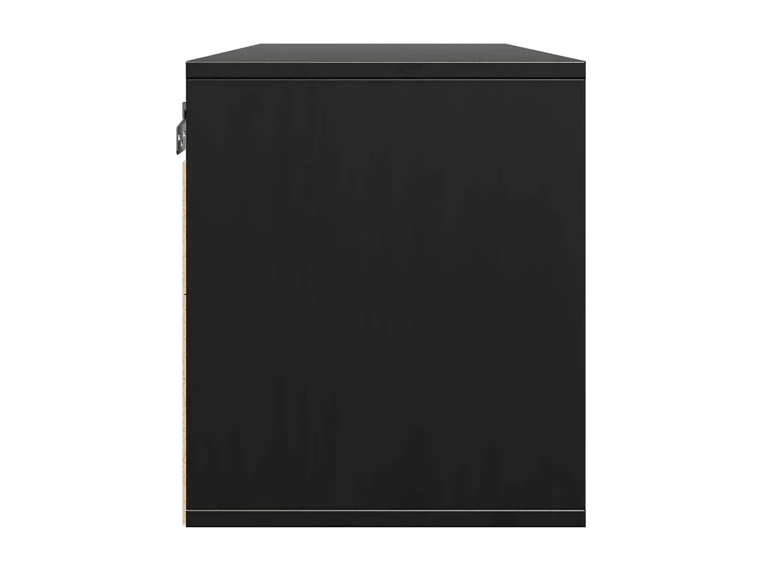 Wandschrank Schwarz 80x30x35 cm Massivholz Kiefer