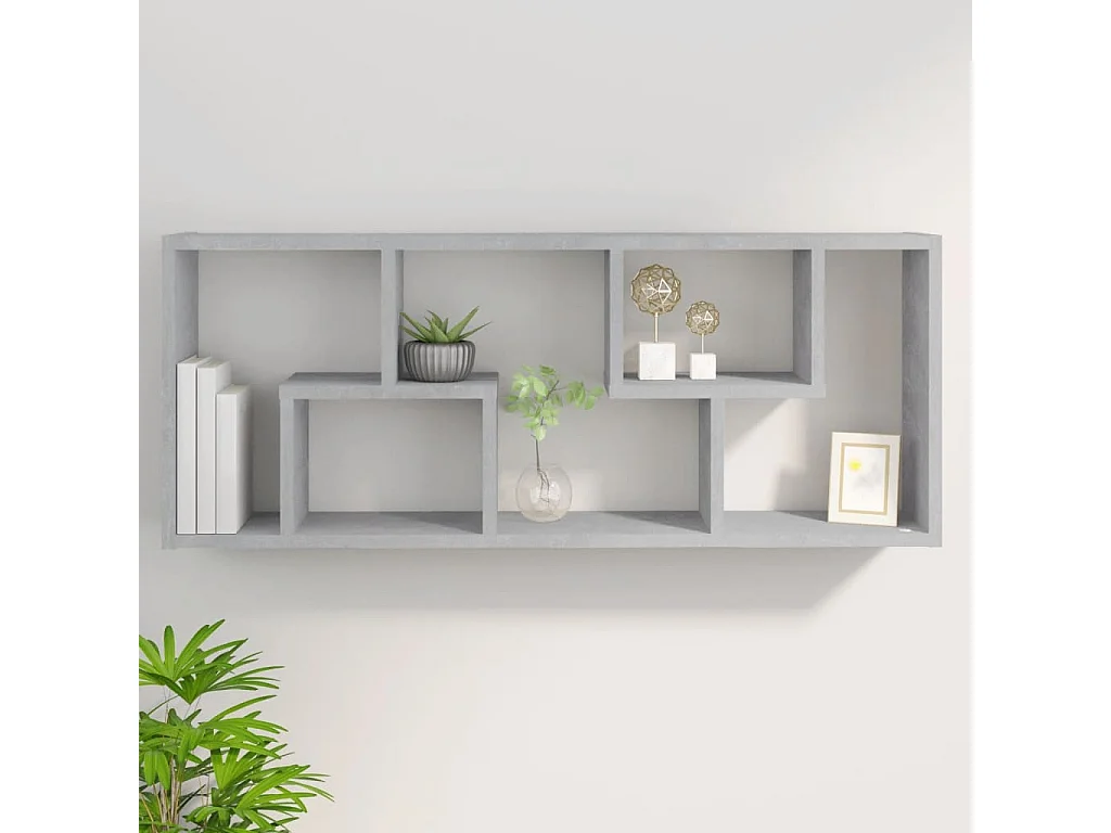 Wandregal Betongrau 36x16x90 cm Holzwerkstoff