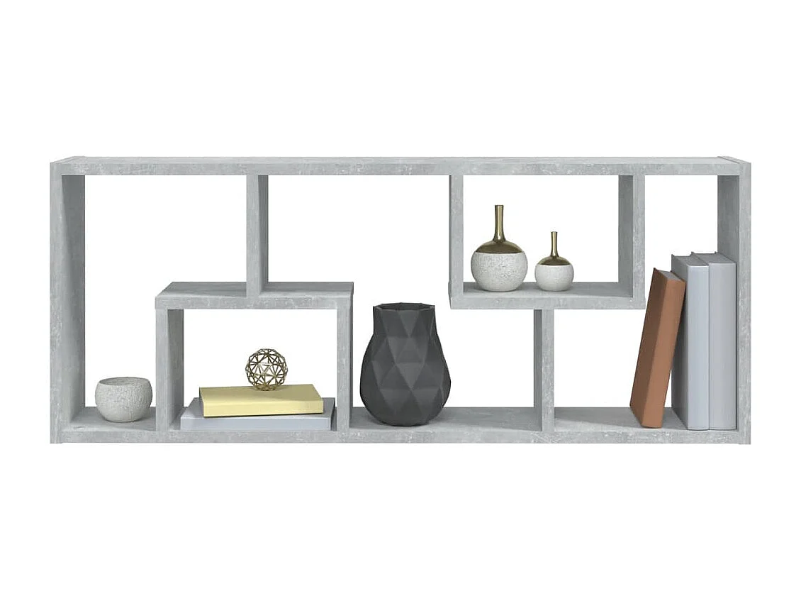 Étagère murale Gris béton 36x16x90 cm Bois d'ingénierie