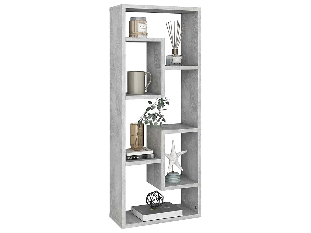 Étagère murale Gris béton 36x16x90 cm Bois d'ingénierie