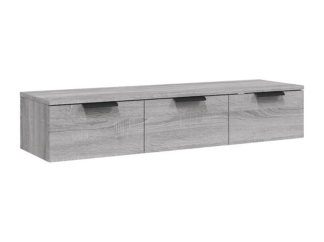 Wandkast 102x30x20 cm bewerkt hout grijs sonoma eikenkleurig