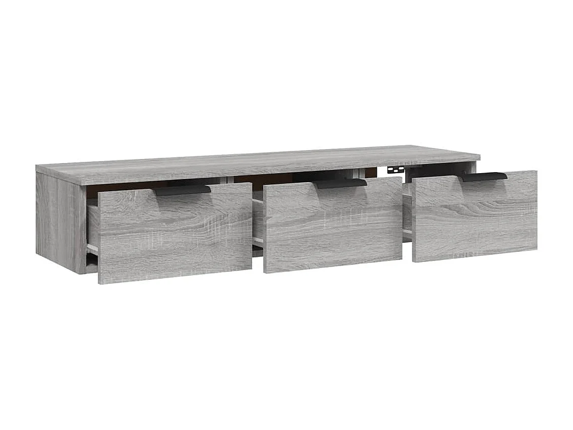 Wandkast 102x30x20 cm bewerkt hout grijs sonoma eikenkleurig