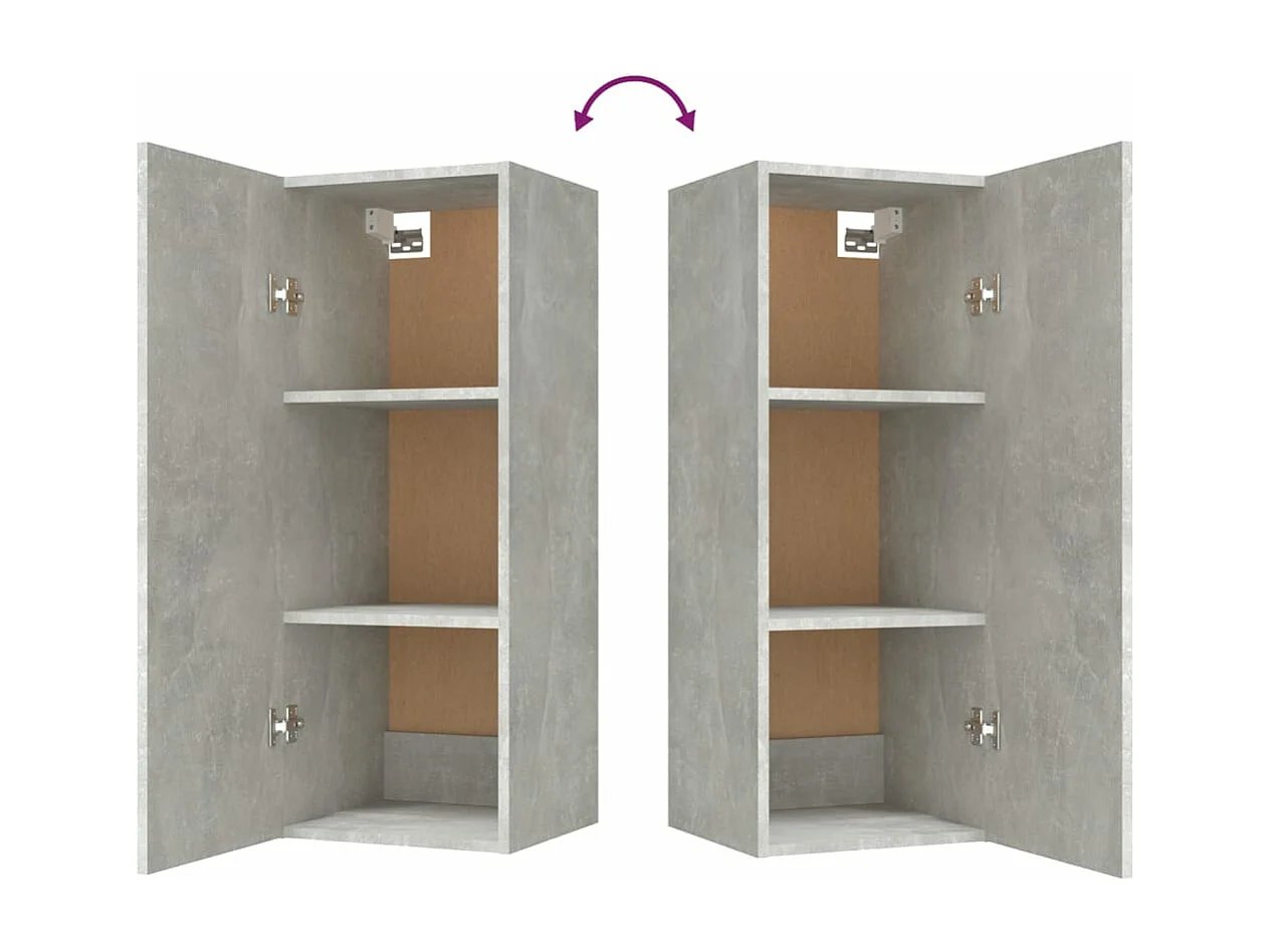 Armoire murale Gris béton 34,5x34x90 cm Bois d'ingénierie