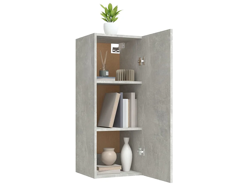 Wandschrank Betongrau 34,5x34x90 cm Holzwerkstoff