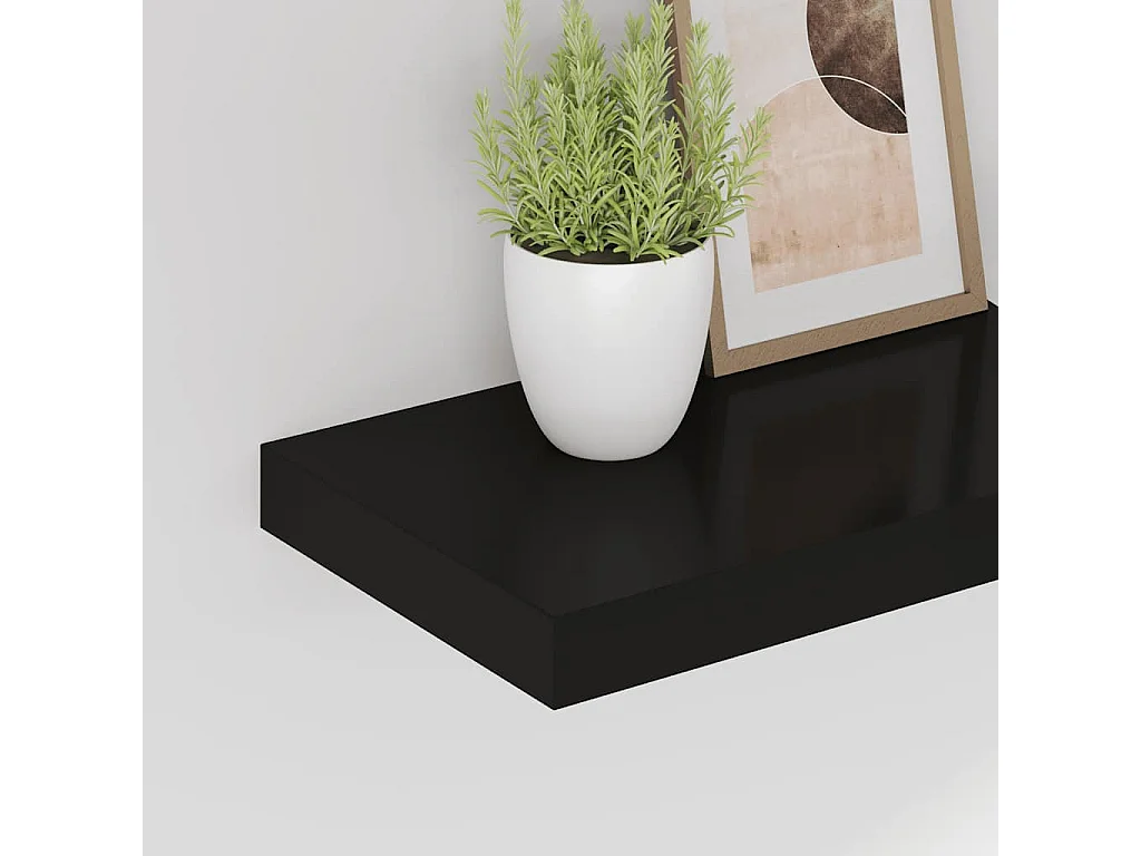 Étagère murale flottante noir 40x23x3,8 cm MDF