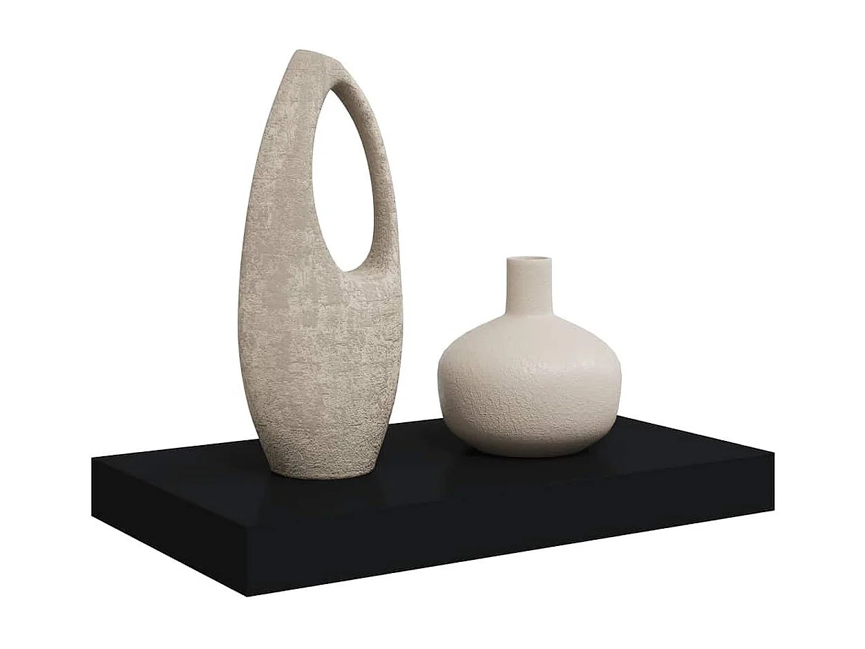 Étagère murale flottante noir 40x23x3,8 cm MDF