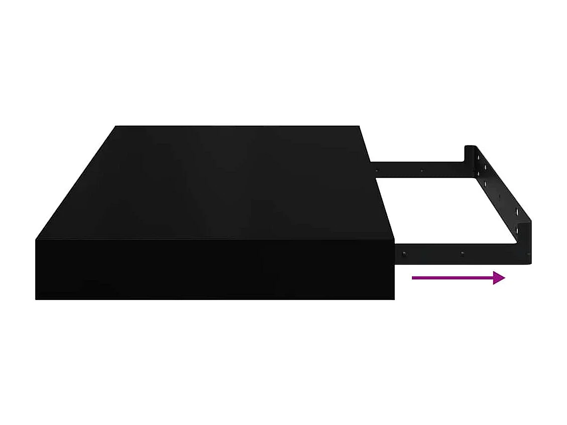 Étagère murale flottante noir 40x23x3,8 cm MDF