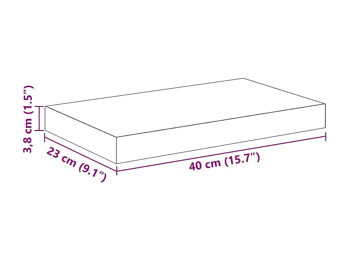Étagère murale flottante noir 40x23x3,8 cm MDF