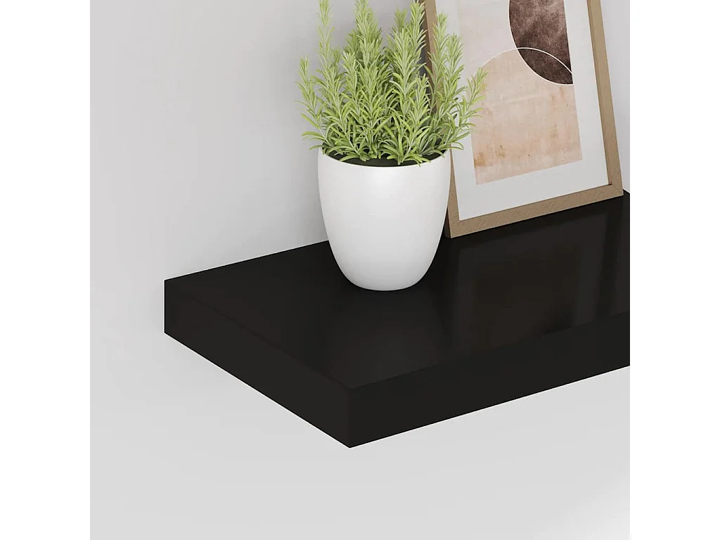 Étagère murale flottante noir 40x23x3,8 cm MDF
