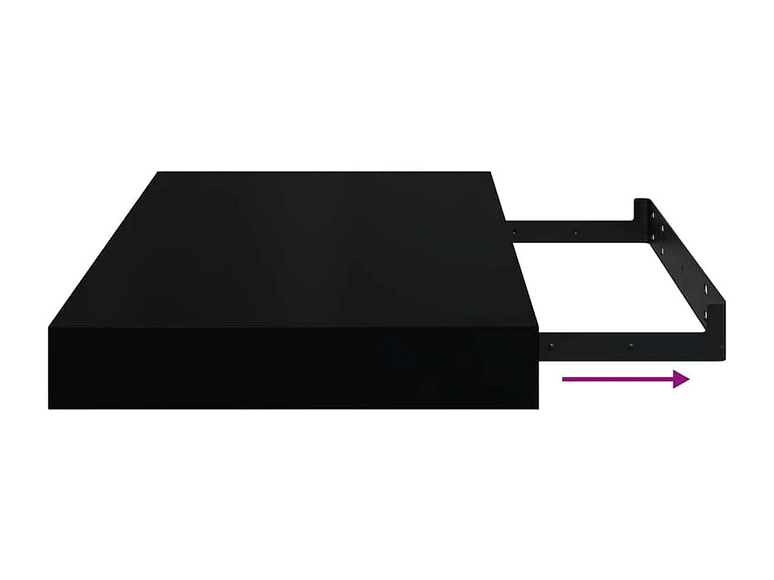 Étagère murale flottante noir 40x23x3,8 cm MDF