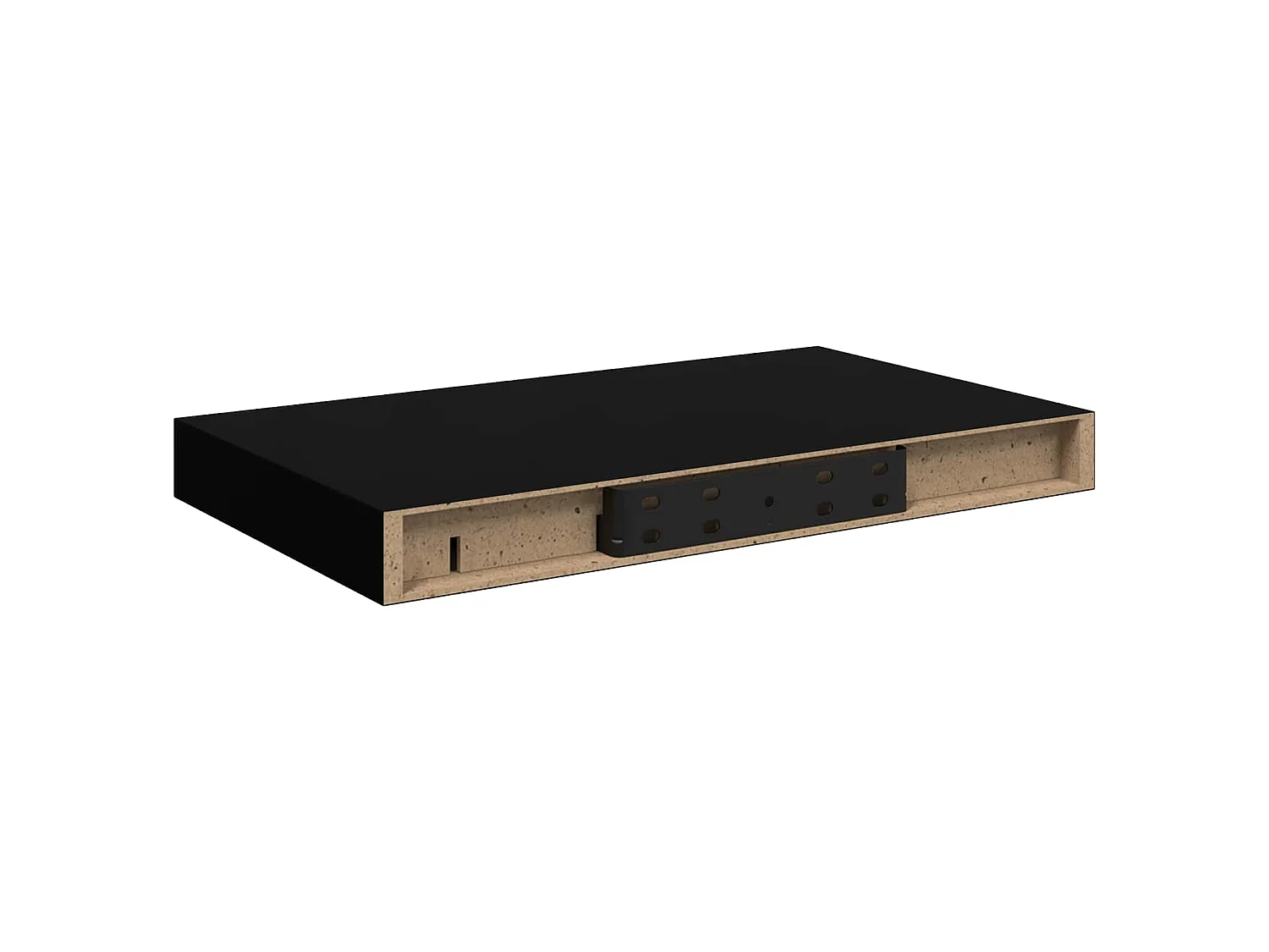 Scaffale a Parete Nero 40x23,5x3,8 cm in MDF