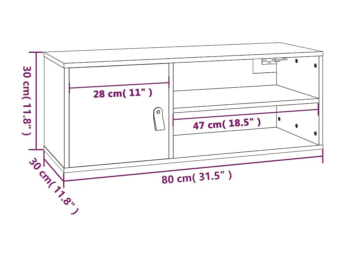 Wandkasten 2 st 80x30x30 cm massief grenenhout zwart