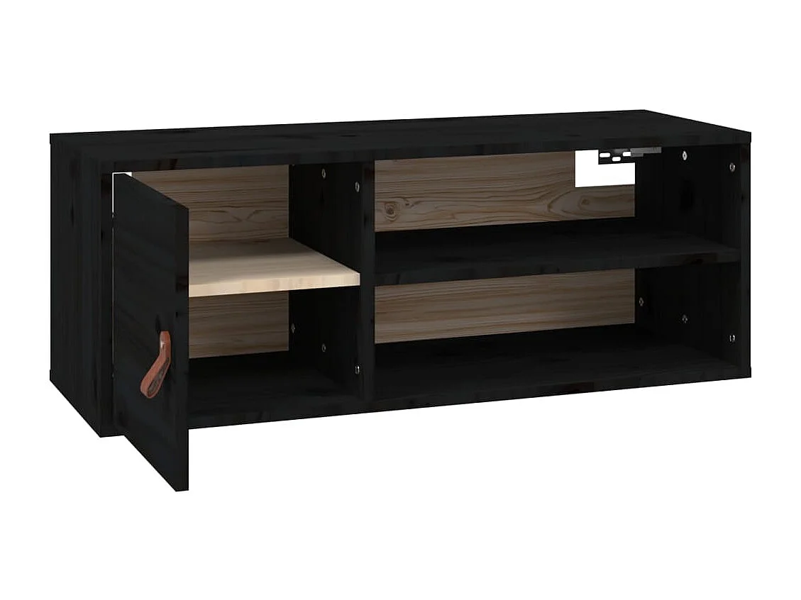 Wandkasten 2 st 80x30x30 cm massief grenenhout zwart
