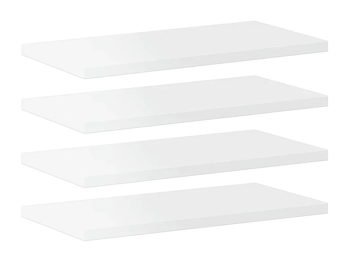 Wandschappen 4 st 40x20x1,5 cm bewerkt hout hoogglans wit