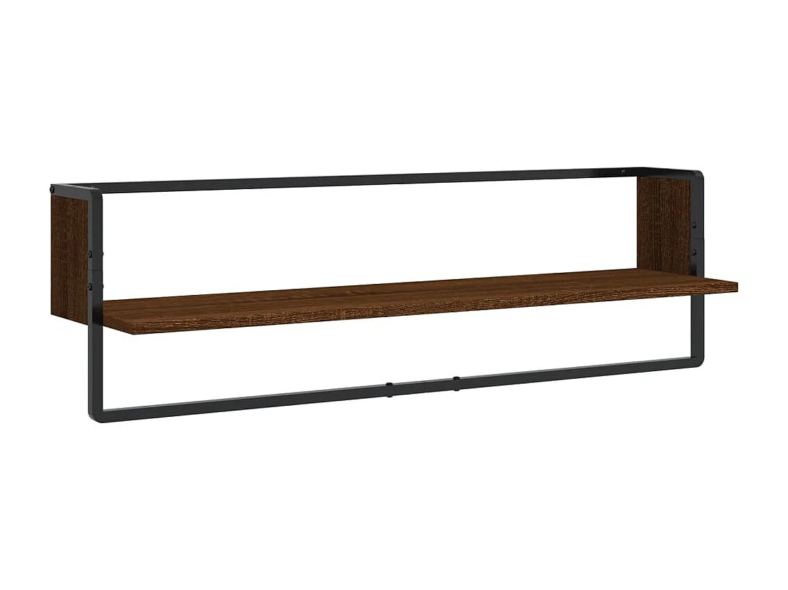 Ensemble d'étagères murales avec barres 6 pcs chêne marron