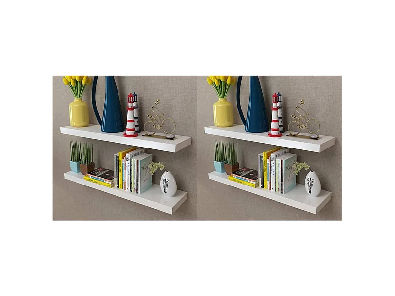 Wandregale 4 Stk. Weiß 80 cm