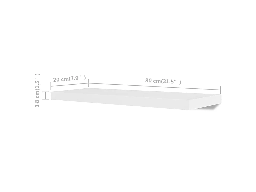 Prateleiras de parede 4 pcs branco 80 cm