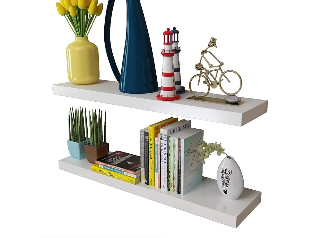 Étagères murales 4 pcs Blanc 80 cm