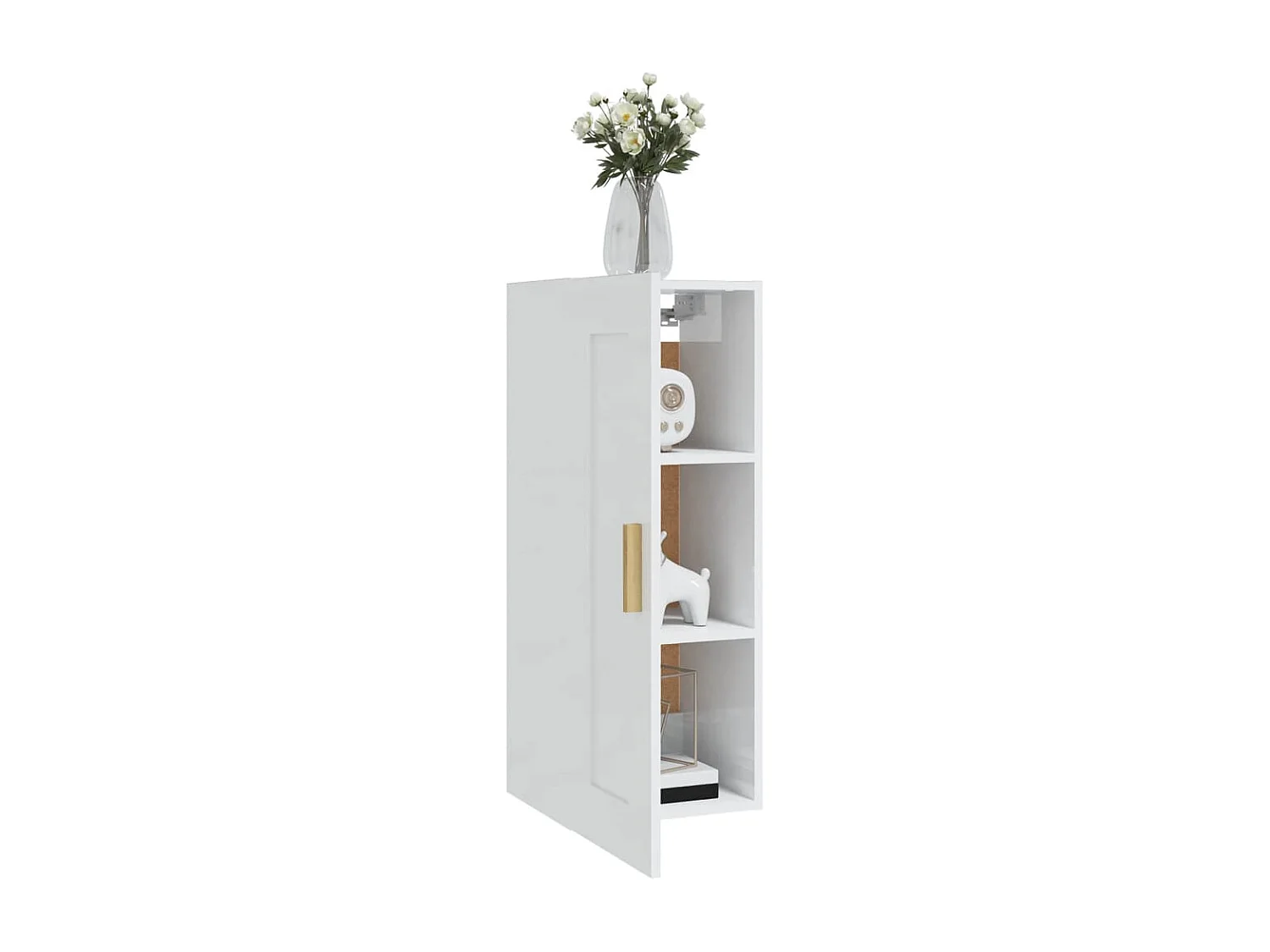 Armoire murale Blanc brillant 35x34x90 cm Bois d'ingénierie