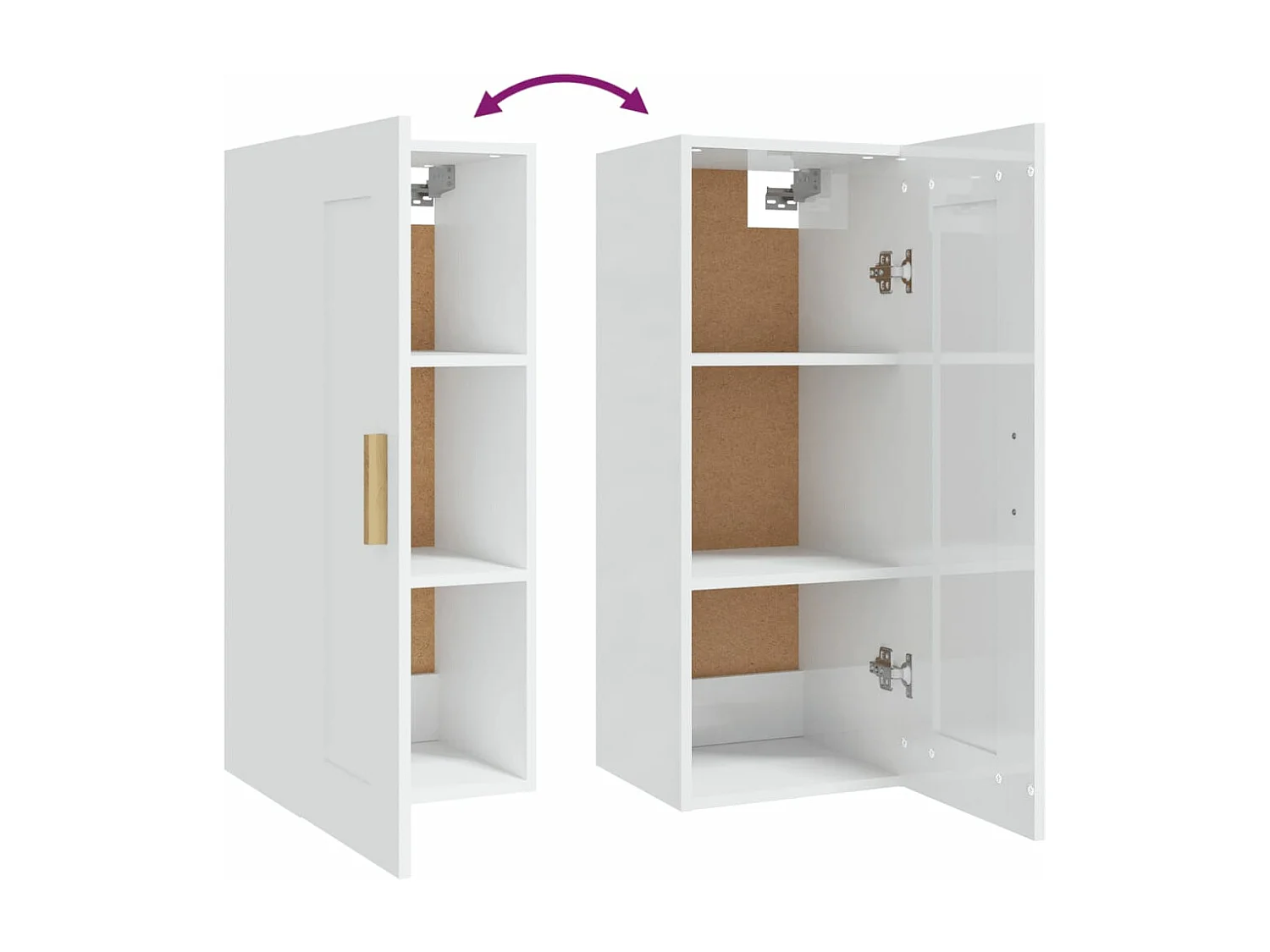 Armoire murale Blanc brillant 35x34x90 cm Bois d'ingénierie