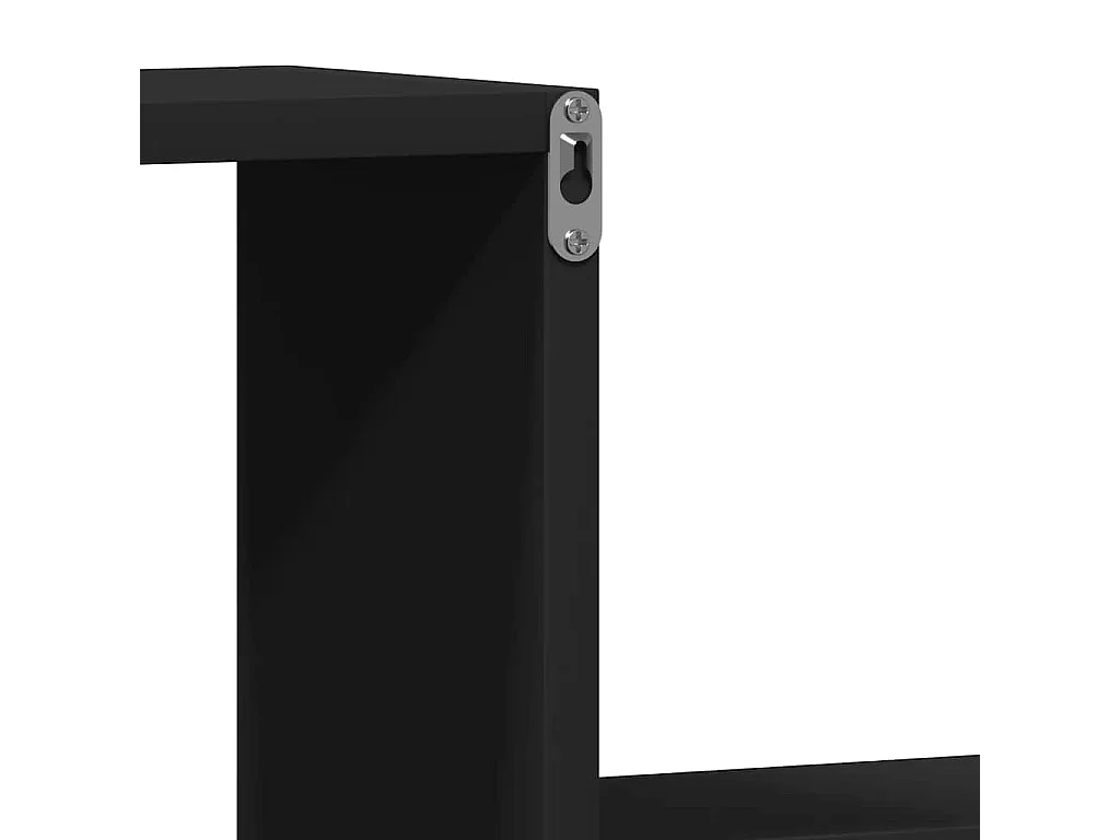 Étagères murales 2 pcs noir 100x15x20 cm bois d'ingénierie