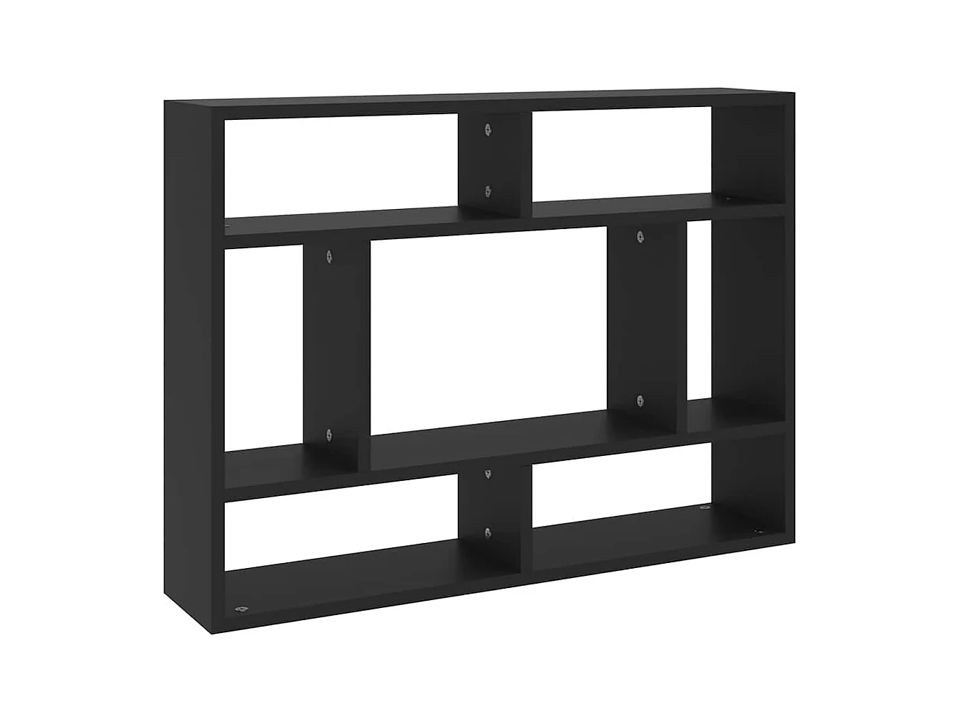 Wandschap 75x16x55 cm bewerkt hout zwart