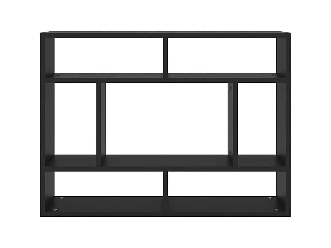 Wandschap 75x16x55 cm bewerkt hout zwart