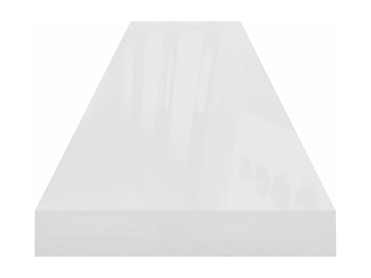 Estante flotante pared 2 uds MDF blanco brillo 120x23,5x3,8 cm