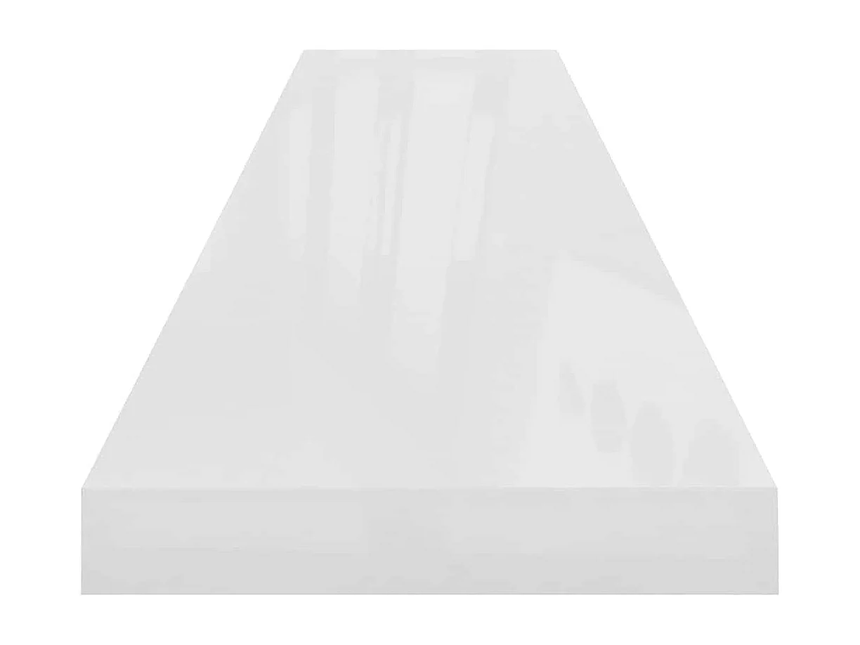 Étagère murale flottante 2pcs Blanc brillant 120x23,5x3,8cm MDF