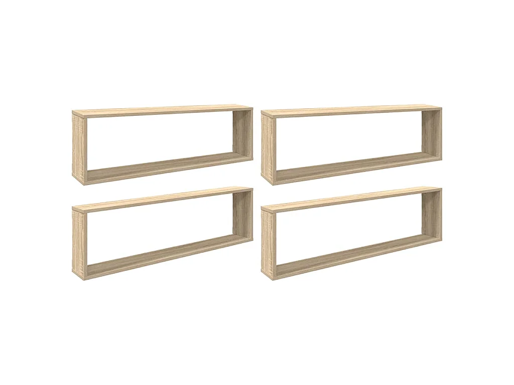 Étagères cube murales 4 pcs chêne sonoma bois d'ingénierie