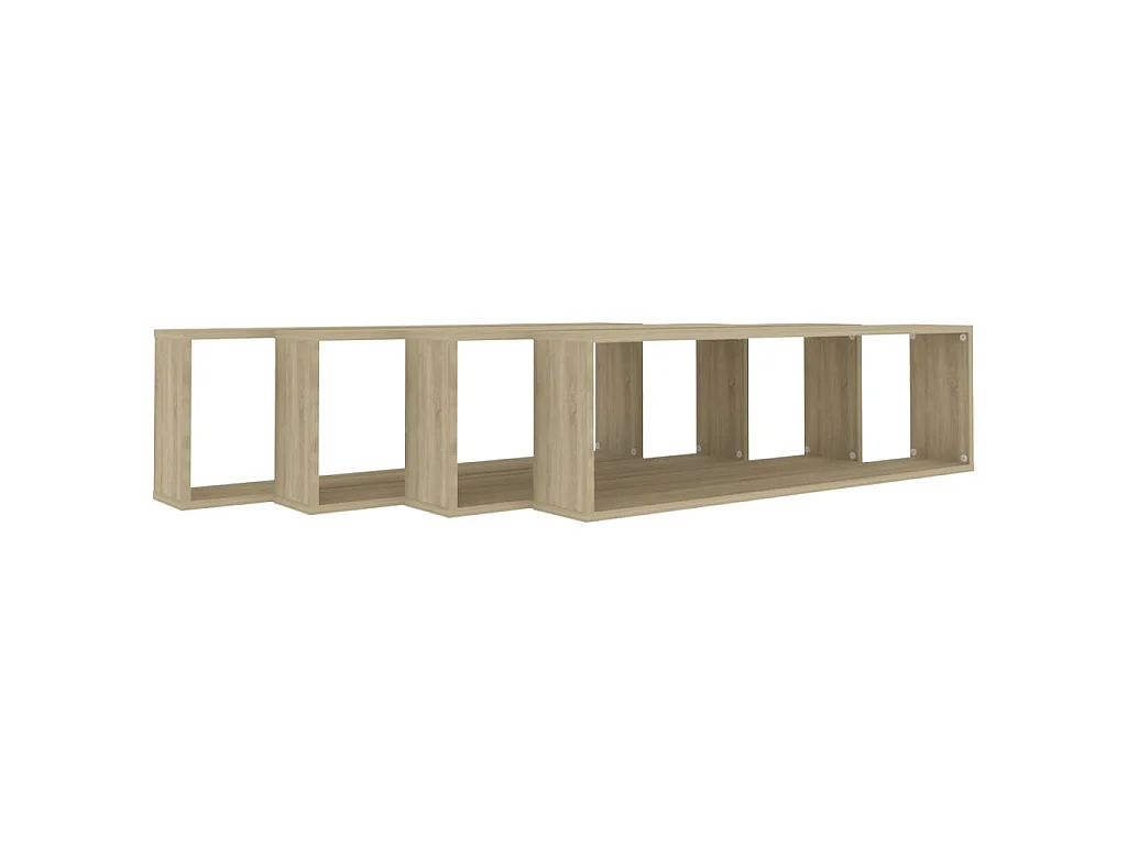 Étagères cube murales 4 pcs chêne sonoma bois d'ingénierie