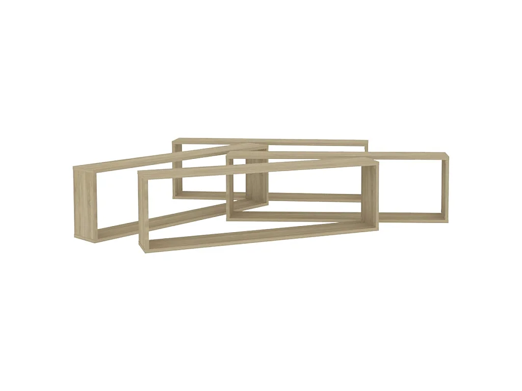 Étagères cube murales 4 pcs chêne sonoma bois d'ingénierie