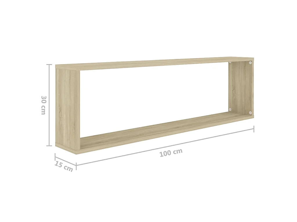 Étagères cube murales 4 pcs chêne sonoma bois d'ingénierie