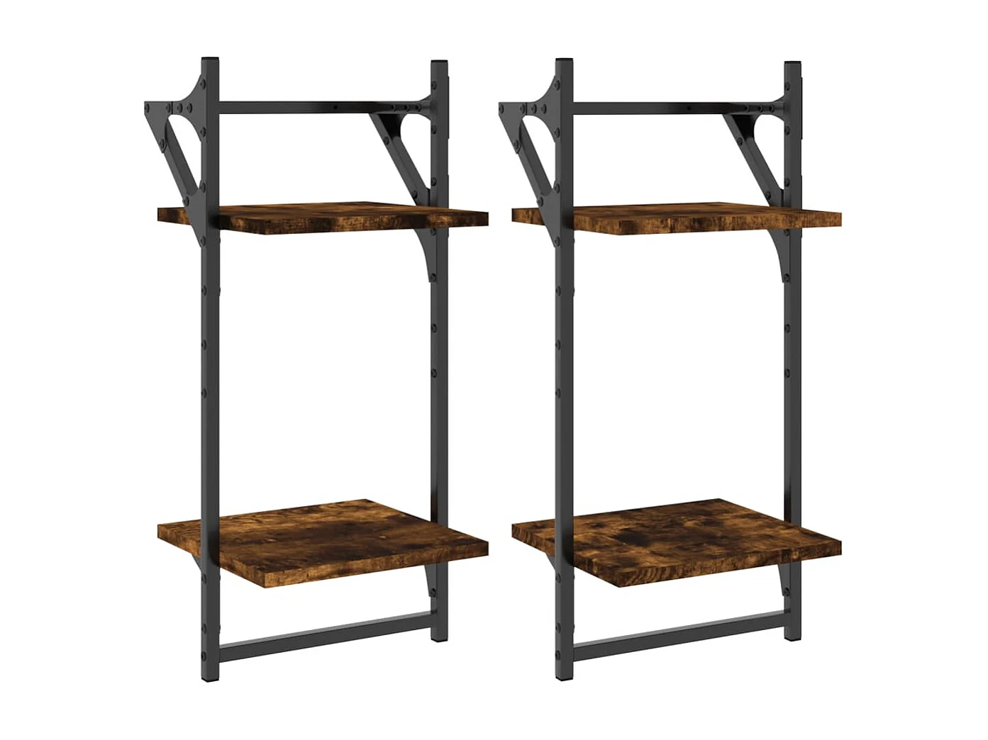 Estante 2 prateleiras c/ barras 2pcs 30x25x65cm carvalho sonoma