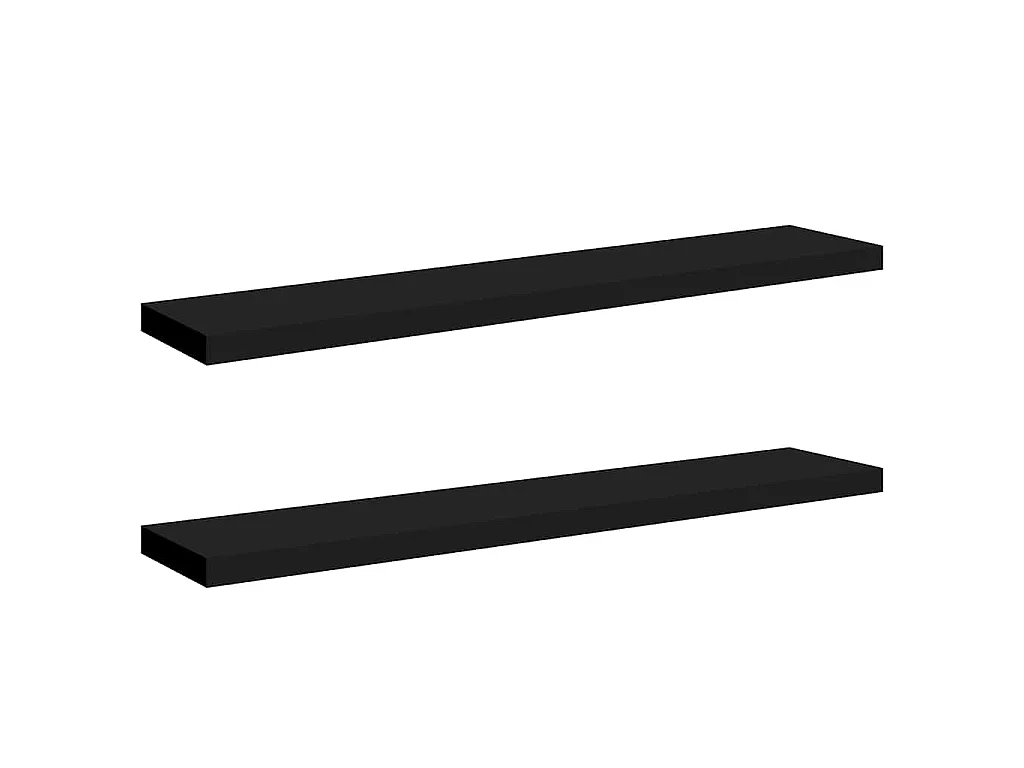Étagères murales flottantes 2 pcs noir 120x23,5x3,8 cm MDF