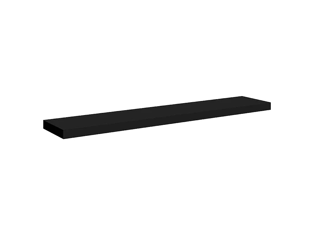 Étagères murales flottantes 2 pcs noir 120x23,5x3,8 cm MDF