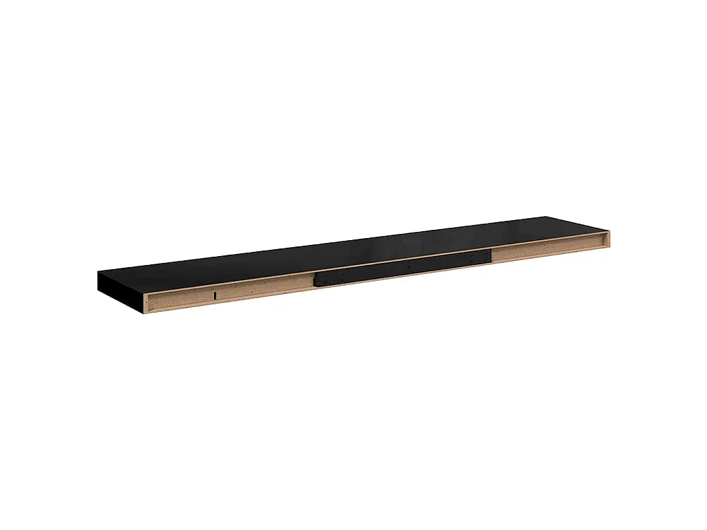 Étagères murales flottantes 2 pcs noir 120x23,5x3,8 cm MDF