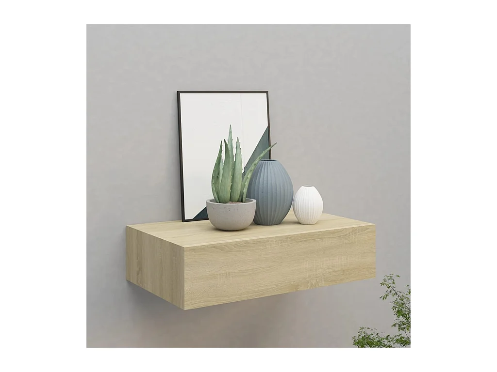 Wandschap met lade 40x23,5x10 cm MDF eikenkleurig
