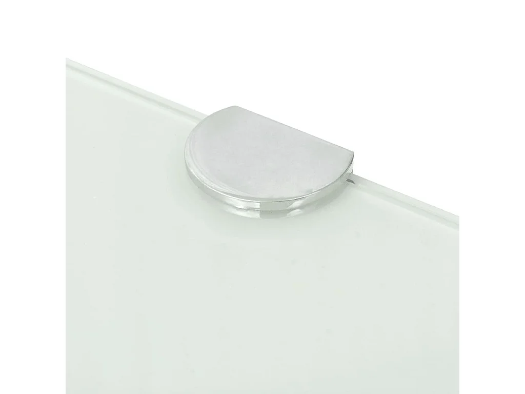 Étagère de coin avec supports chromés Verre Blanc 25 x 25 cm