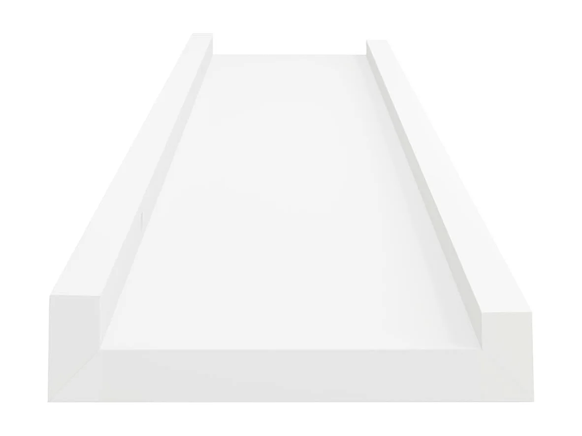 Unidade de prateleiras com rebordo 2 pcs 40x9x3 cm MDF branco