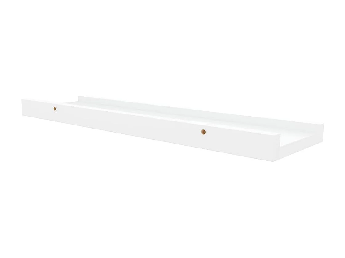 Unidade de prateleiras com rebordo 2 pcs 40x9x3 cm MDF branco